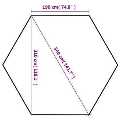 vidaXL Hexagonal Pop-Up Marquee with 6 Sidewalls Grey 3.6x3.1 m