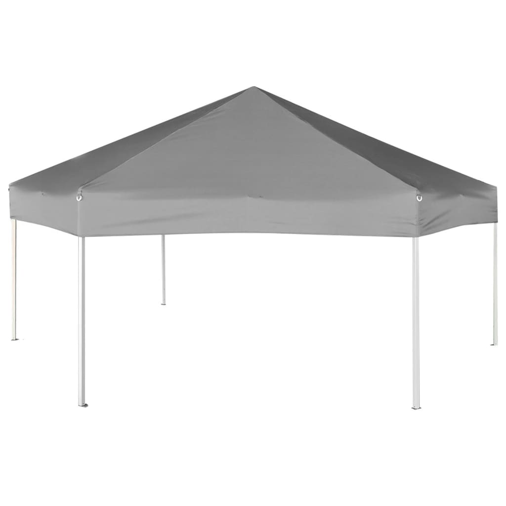 vidaXL Hexagonal Pop-Up Marquee with 6 Sidewalls Grey 3.6x3.1 m