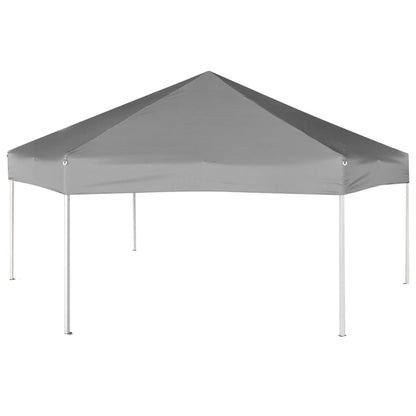 vidaXL Hexagonal Pop-Up Marquee with 6 Sidewalls Grey 3.6x3.1 m