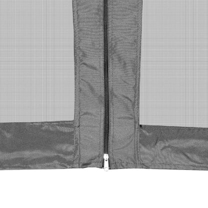 vidaXL Hexagonal Pop-Up Marquee with 6 Sidewalls Grey 3.6x3.1 m