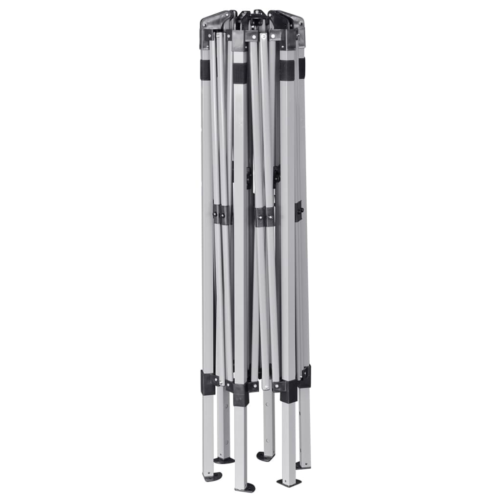 vidaXL Hexagonal Pop-Up Marquee with 6 Sidewalls Grey 3.6x3.1 m