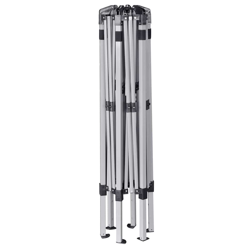 42111 vidaXL Hexagonal Pop-Up Marquee with 6 Sidewalls Grey 3,6x3,1 m