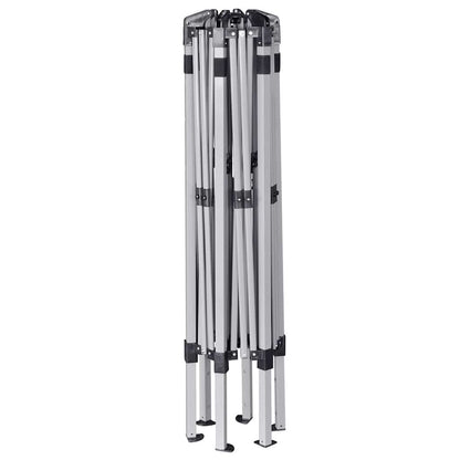 42111 vidaXL Hexagonal Pop-Up Marquee with 6 Sidewalls Grey 3,6x3,1 m