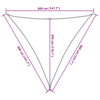 vidaXL Sunshade Sail HDPE Triangular 3.6x3.6x3.6 m Beige