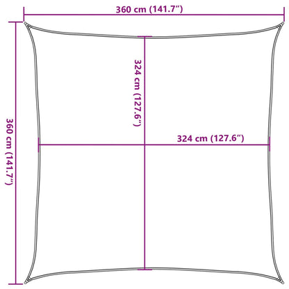 vidaXL Sunshade Sail HDPE Square 3.6x3.6 m Cream