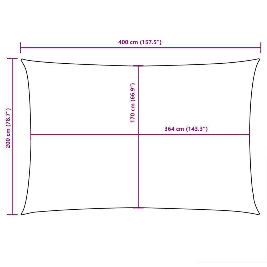 vidaXL Sunshade Sail Oxford Fabric Rectangular 2x4 m Beige