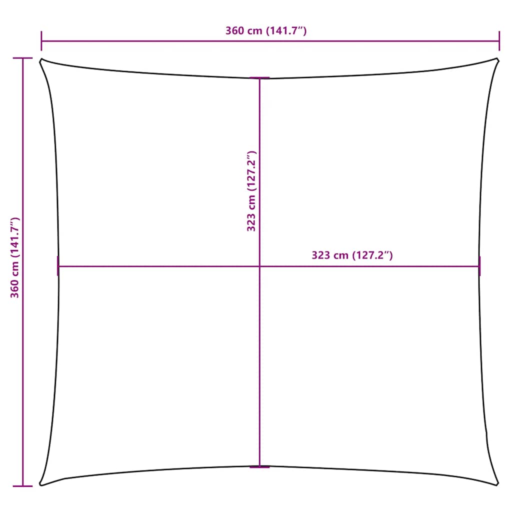 vidaXL Sunshade Sail Oxford Fabric Square 3,6x3,6 m Anthracite
