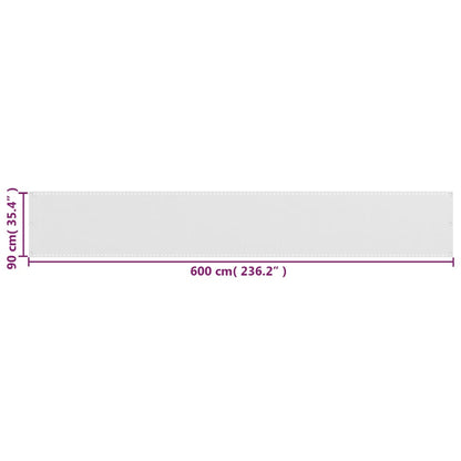 vidaXL Balcony Screen HDPE 90x600 cm White