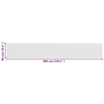 42323 vidaXL Balcony Screen HDPE 90x600 cm White