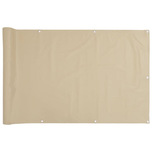 vidaXL Balcony Screen Oxford Fabric 90x400 cm Beige