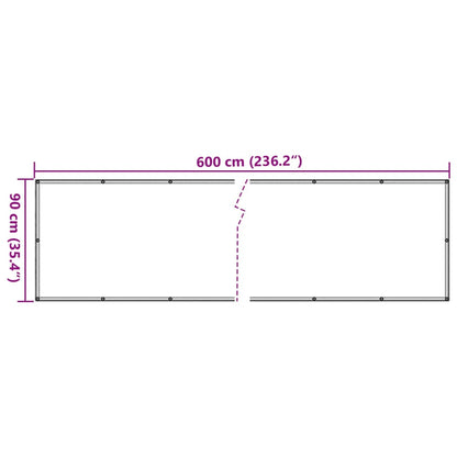 vidaXL Balcony Screen Oxford Fabric 90x600 cm Beige