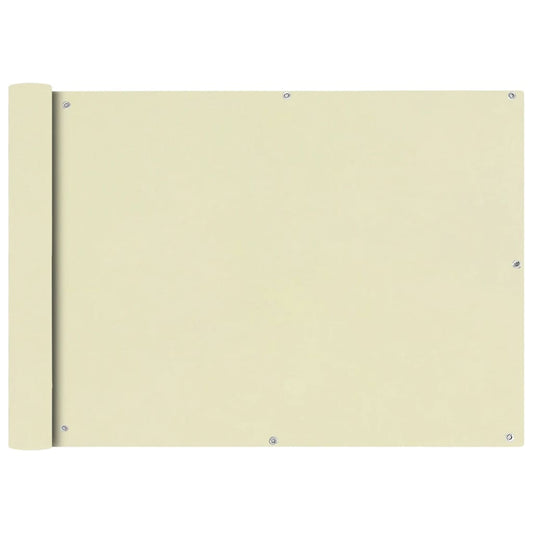 vidaXL Balcony Screen Oxford Fabric 75x400 cm Cream