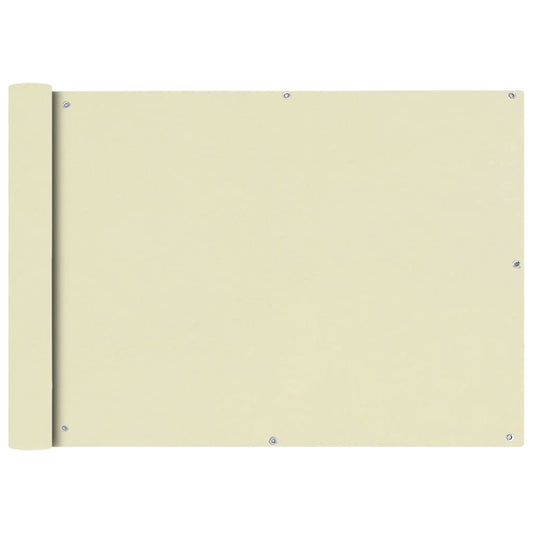 vidaXL Balcony Screen Oxford Fabric 75x600 cm Cream