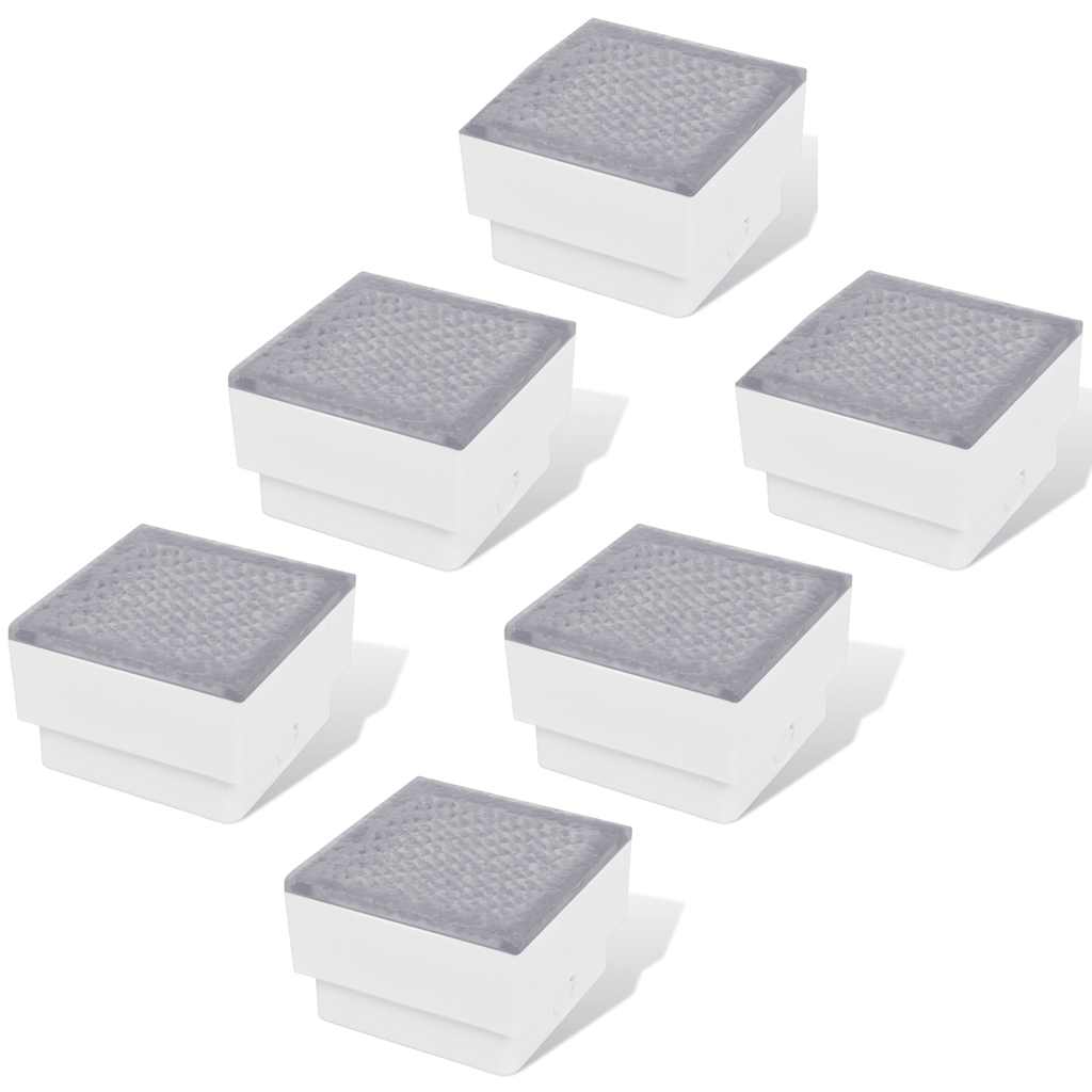 vidaXL LED Inground Lights 6 pcs 100x100x68 mm