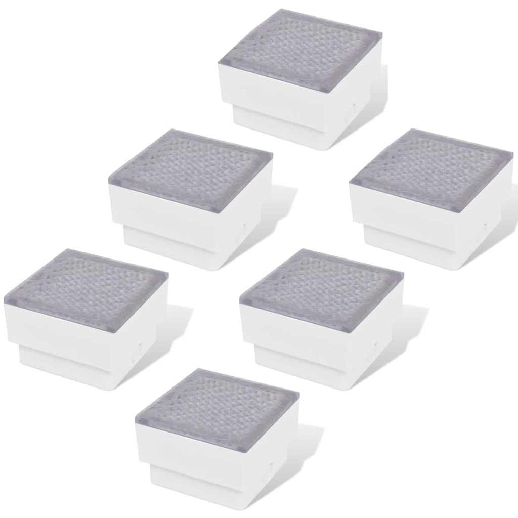 vidaXL LED Inground Lights 6 pcs 100x100x68 mm