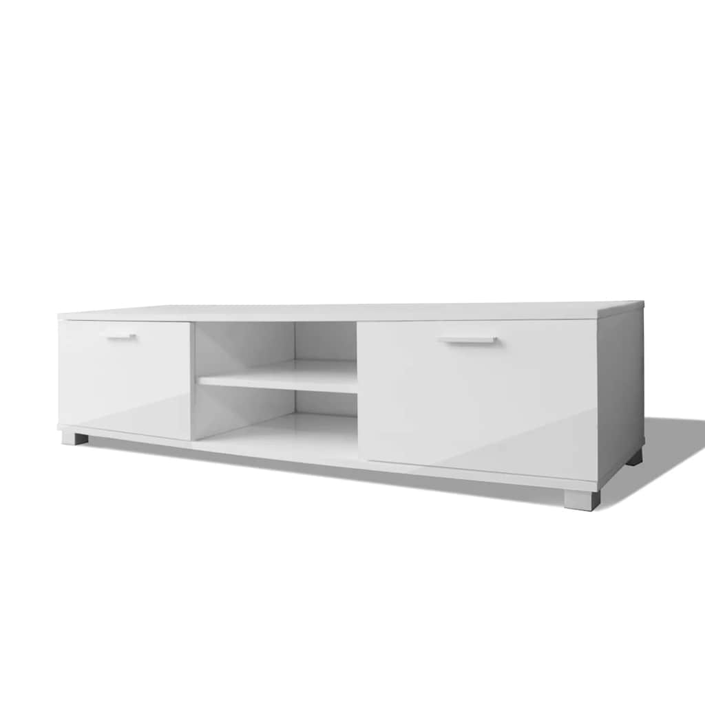 vidaXL TV Stand | High-gloss white | Engineered wood, MDF | Medium | TV Cabinet