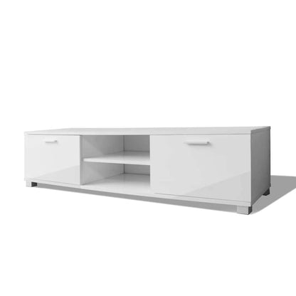 vidaXL TV Stand | High-gloss white | Engineered wood, MDF | Medium | TV Cabinet