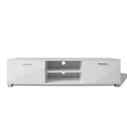 vidaXL TV Stand | High-gloss white | Engineered wood, MDF | Medium | TV Cabinet
