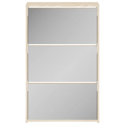 vidaXL Shoe Cabinet 3-Layer Mirror Oak 63x17x102.5 cm