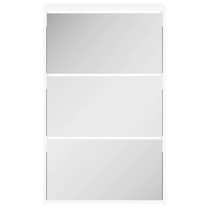 vidaXL Shoe Cabinet 3-Layer Mirror White 63x17x102.5 cm