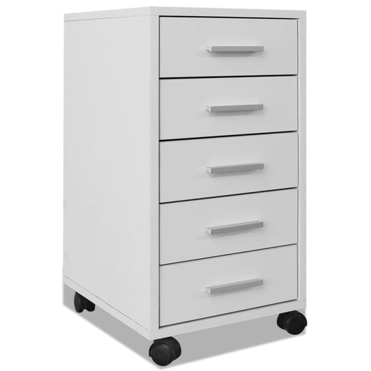 vidaXL Office Drawer Unit | White | Engineered wood, MDF, Aluminium | Compact