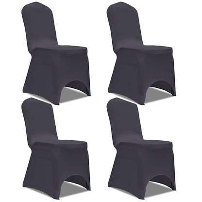 131415 vidaXL Stretch Chair Cover 4 pcs Anthracite
