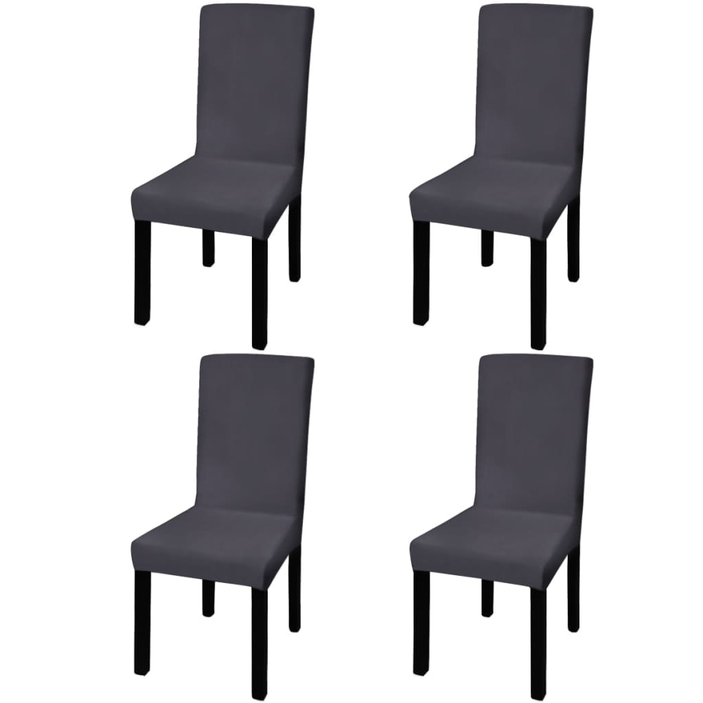 vidaXL Straight Stretchable Chair Cover 4 pcs Anthracite