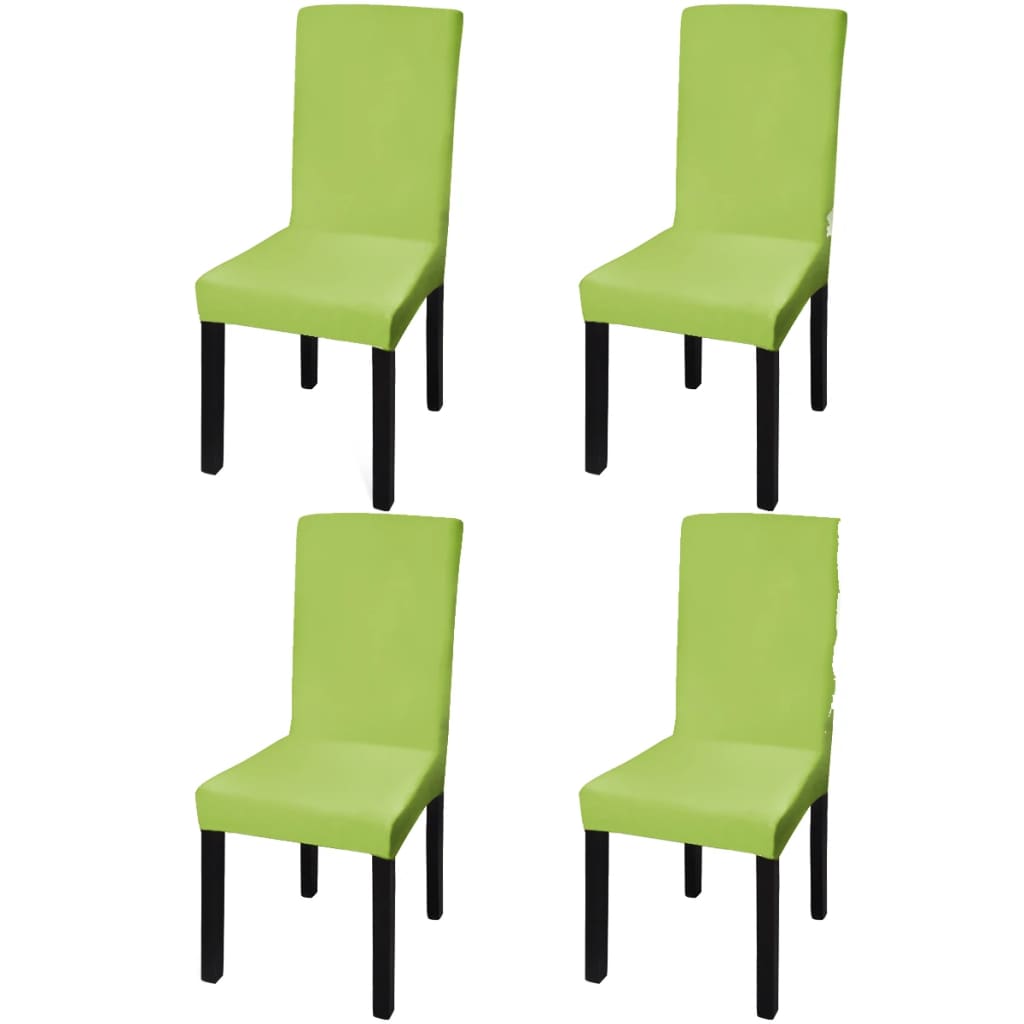 vidaXL Straight Stretchable Chair Cover 4 pcs Green