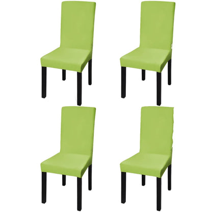 vidaXL Straight Stretchable Chair Cover 4 pcs Green