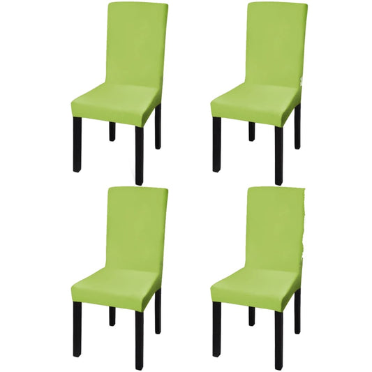 vidaXL Straight Stretchable Chair Cover 4 pcs Green
