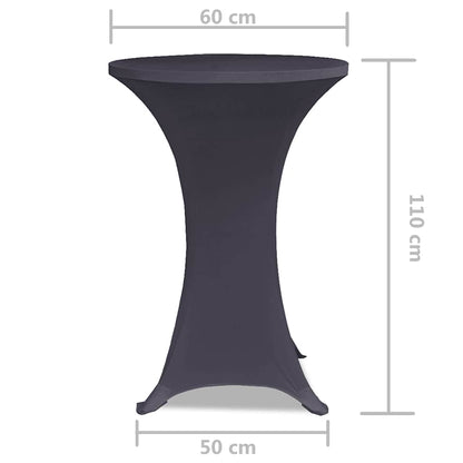 131428 vidaXL Stretch Table Cover 2 pcs 60 cm Anthracite