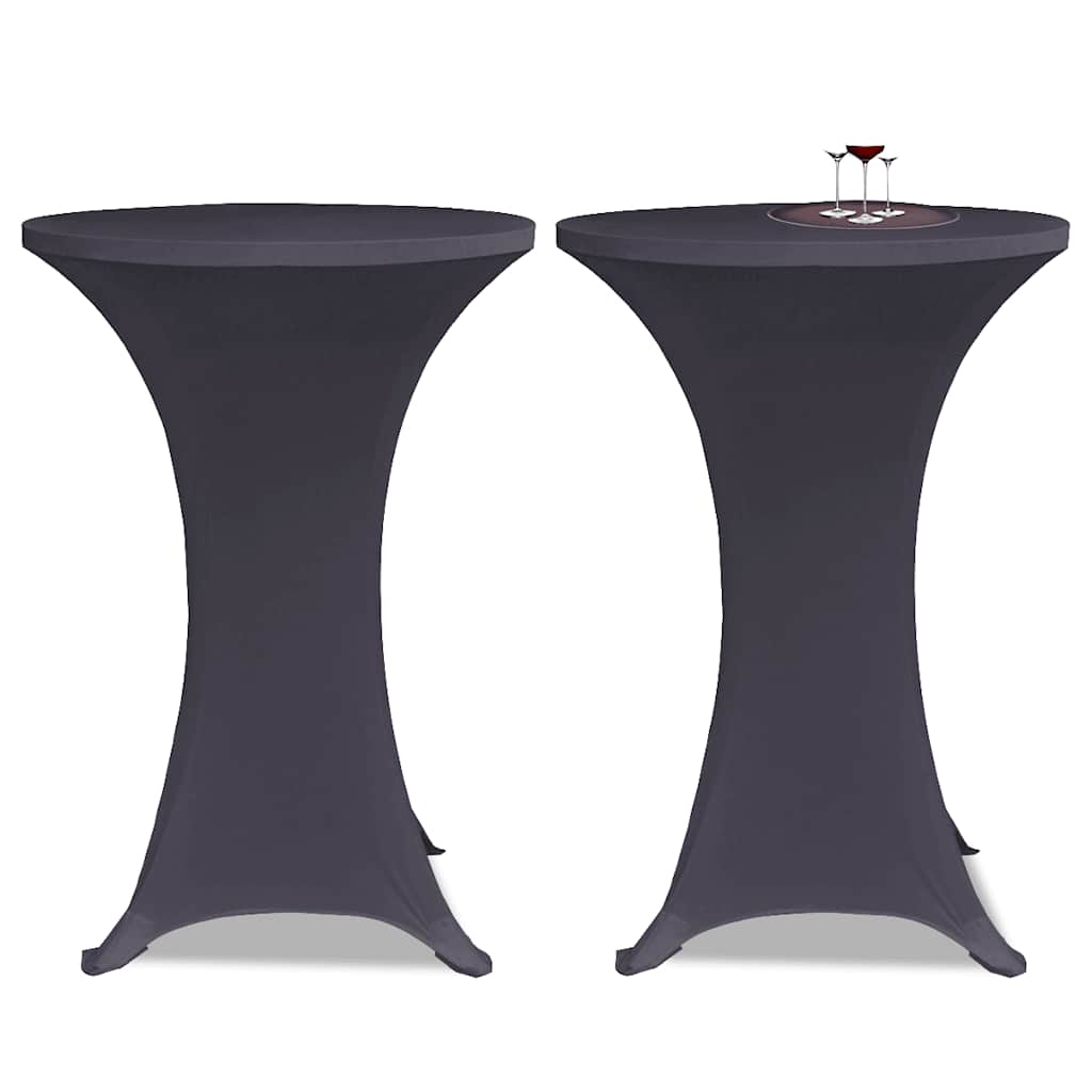 131428 vidaXL Stretch Table Cover 2 pcs 60 cm Anthracite