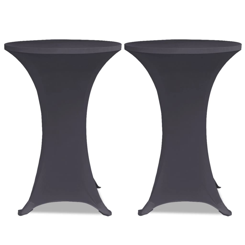 vidaXL Stretch Table Cover 2 pcs 70 cm Anthracite
