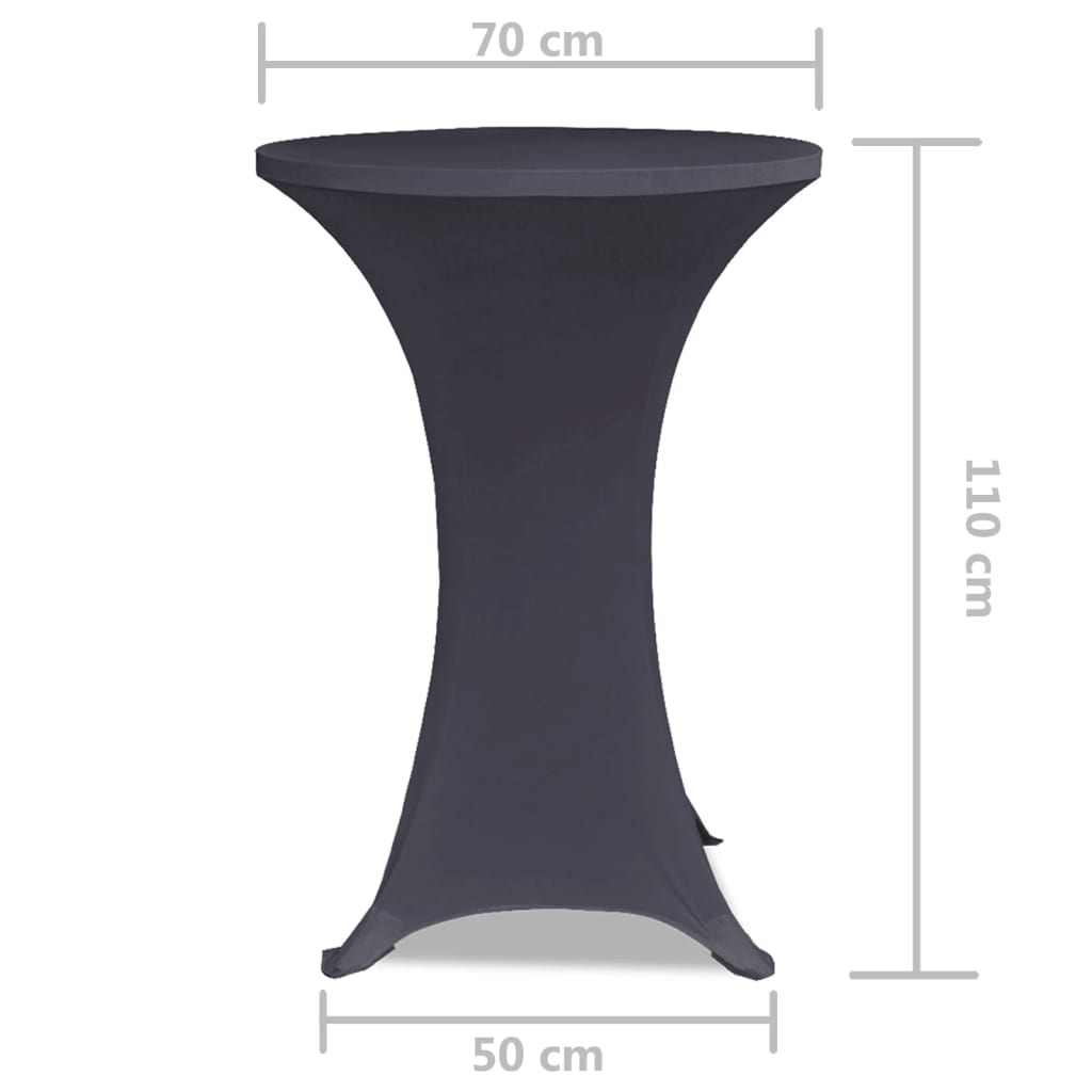 vidaXL Stretch Table Cover 2 pcs 70 cm Anthracite