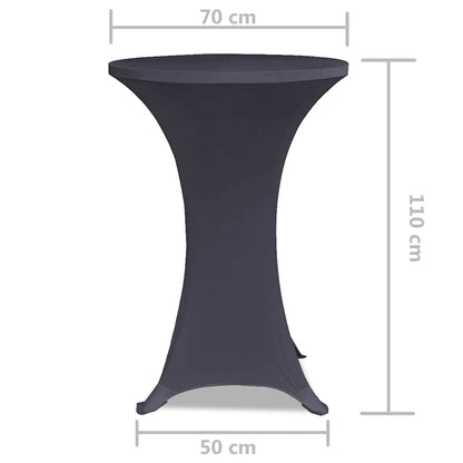 131429 vidaXL Stretch Table Cover 2 pcs 70 cm Anthracite