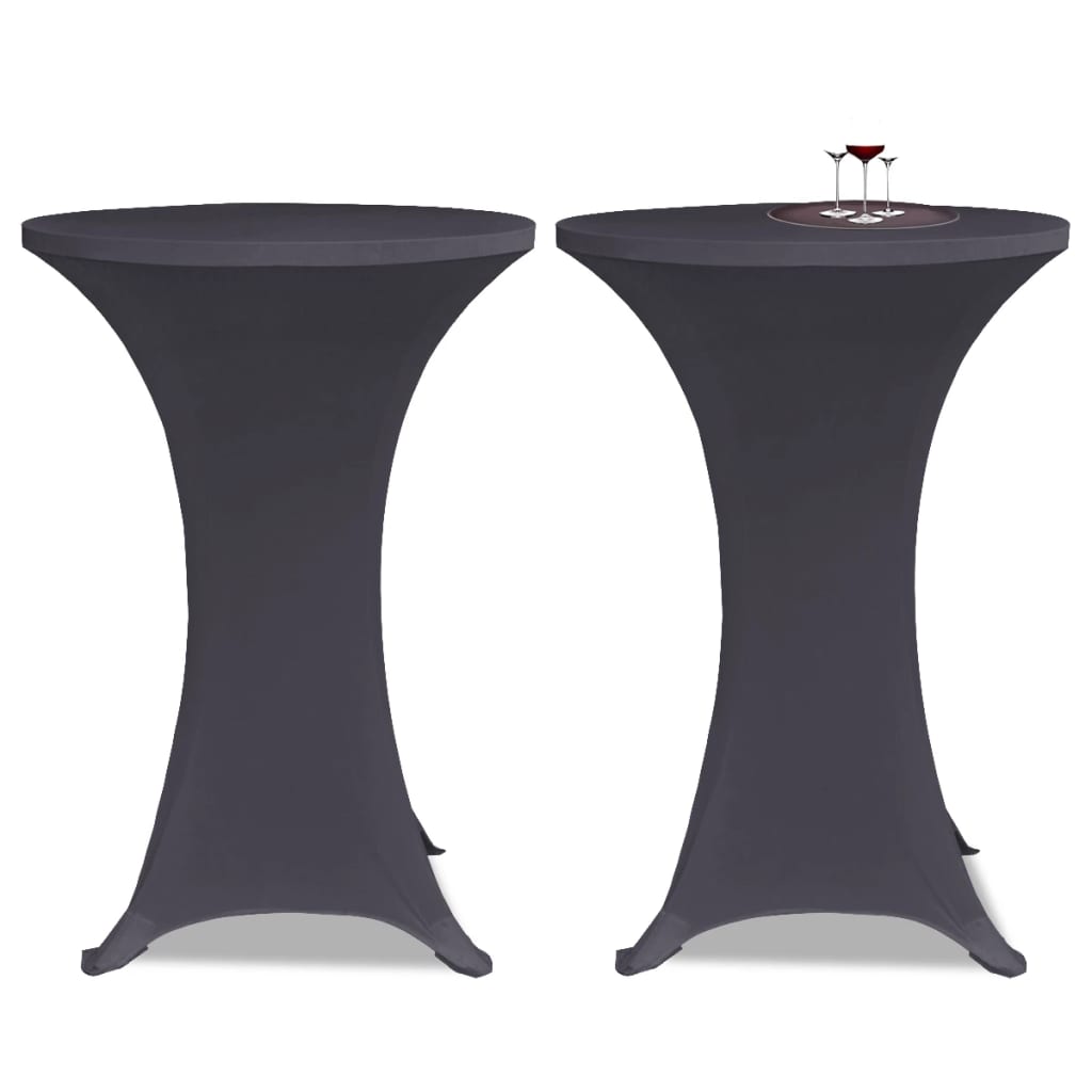 vidaXL Stretch Table Cover 2 pcs 70 cm Anthracite