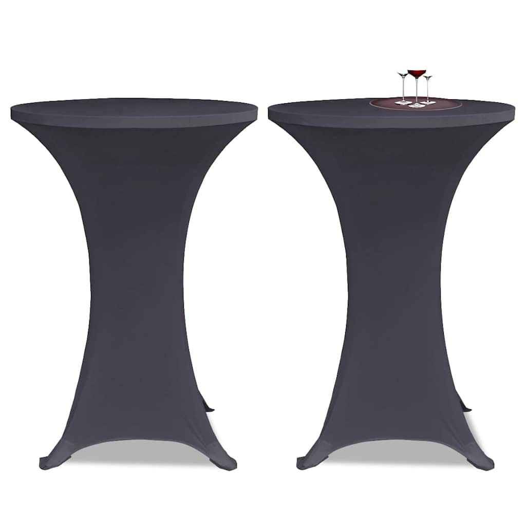 131429 vidaXL Stretch Table Cover 2 pcs 70 cm Anthracite