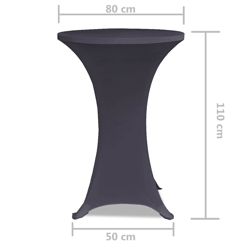 131430 vidaXL Stretch Table Cover 2 pcs 80 cm Anthracite