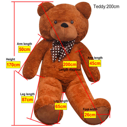 vidaXL Teddy Bear Cuddly Toy Plush Brown 170 cm