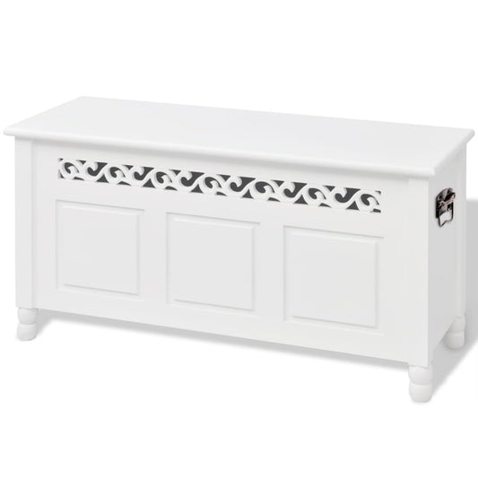 vidaXL Storage Bench | White | MDF | Medium | Storage Bench | Rectangular