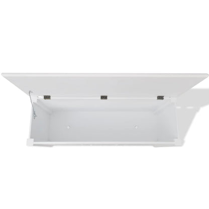 vidaXL Storage Bench Baroque Style MDF White