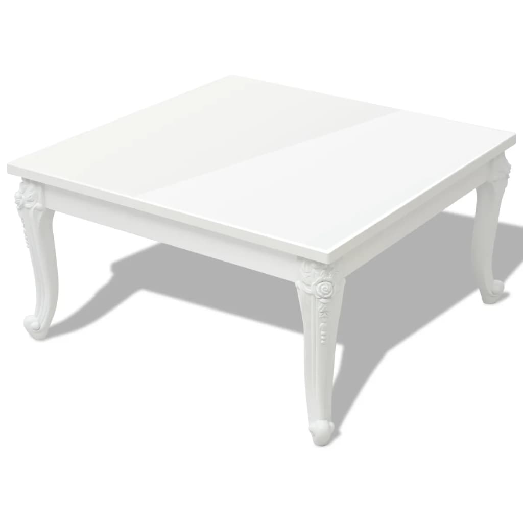 243379 vidaXL Coffee Table 80x80x42 cm High Gloss White