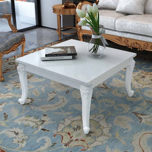 243379 vidaXL Coffee Table 80x80x42 cm High Gloss White