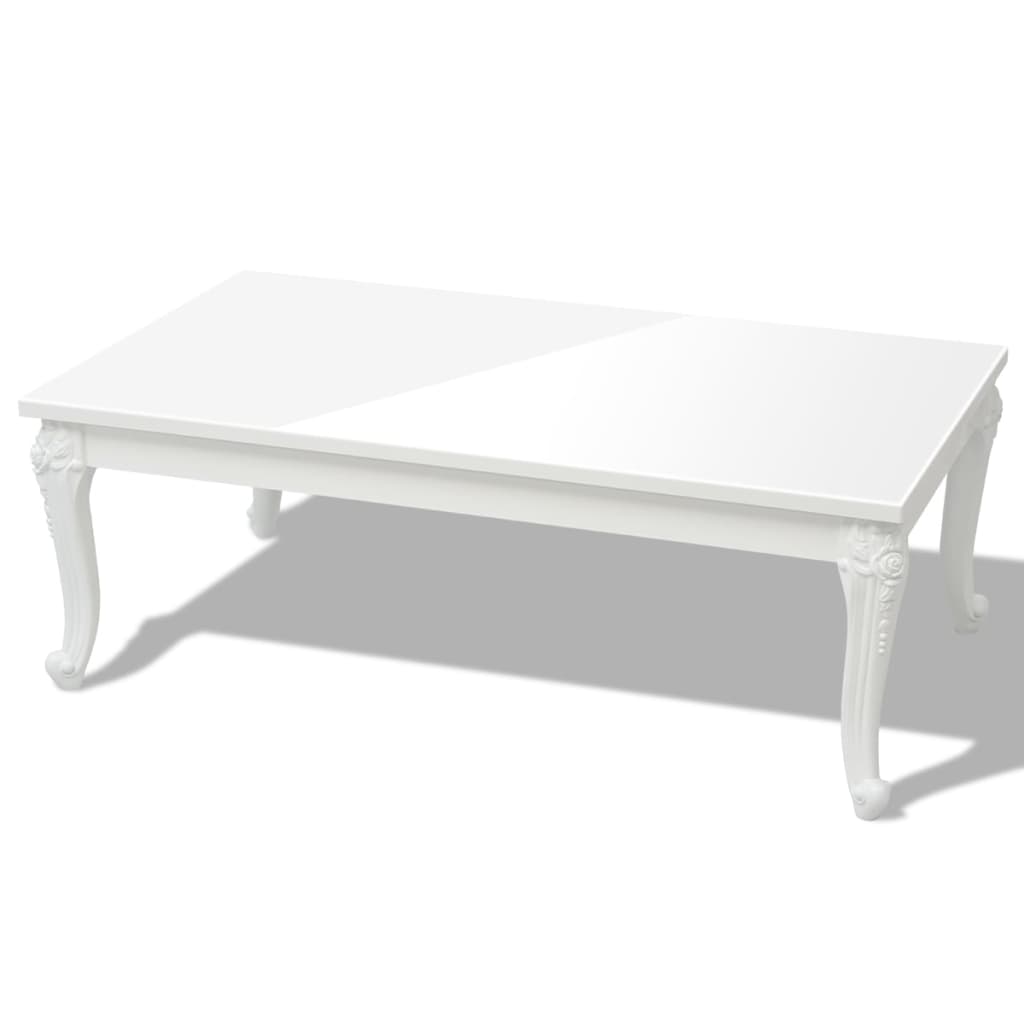 243381 vidaXL Coffee Table 115x65x42 cm High Gloss White