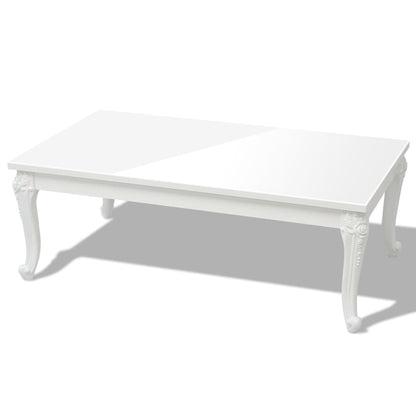 243381 vidaXL Coffee Table 115x65x42 cm High Gloss White