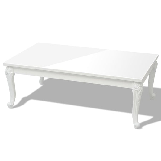 243381 vidaXL Coffee Table 115x65x42 cm High Gloss White