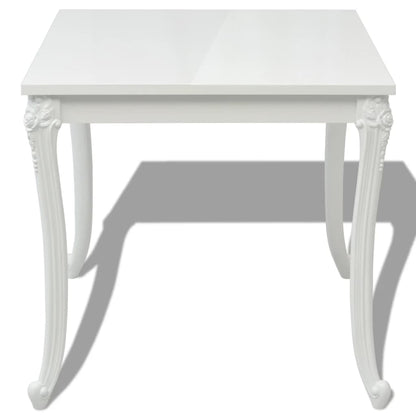243382 vidaXL Dining Table 80x80x76 cm High Gloss White