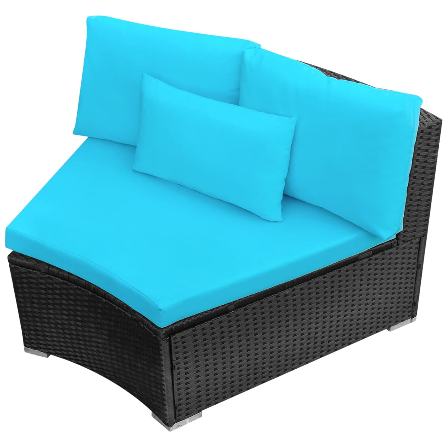 vidaXL Round Sofa Set 11 pcs Blue Poly Rattan