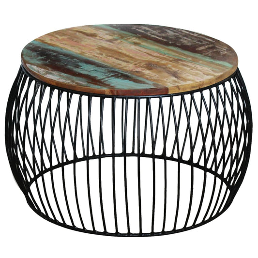 vidaXL Coffee Table | Multicolour | Reclaimed wood and iron | Medium | Durable