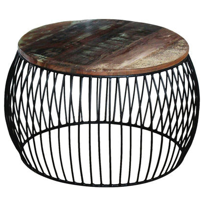 vidaXL Coffee Table | Multicolour | Reclaimed wood and iron | Medium | Durable